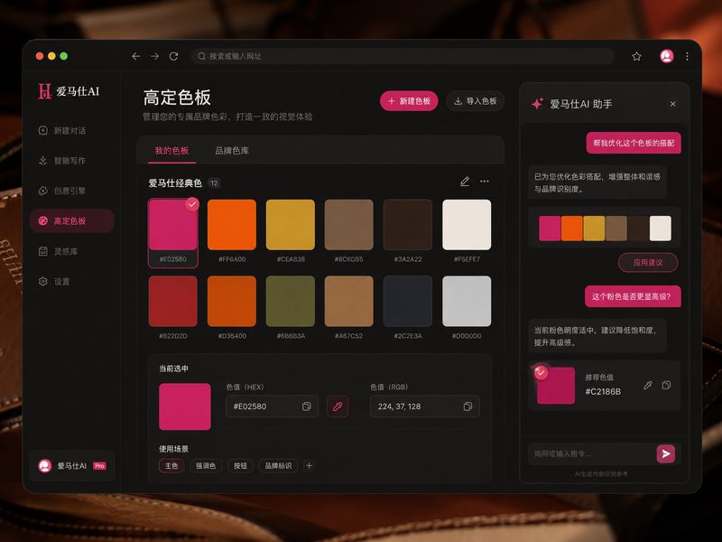 爱马仕AI专属色彩美学调色盘